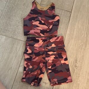 Old navy active Kids Camo Shorts Set - Pink and Purple
